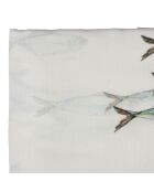 Mantel River blanco/verde - 160x160 cm