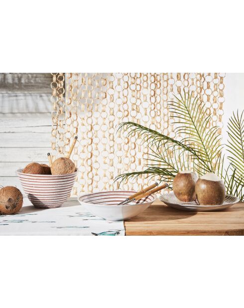 Mantel River blanco/verde - 160x160 cm