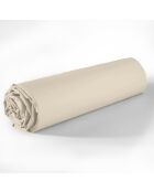 Drap housse en coton 57fils grège - 90x190cm bonnet 35cm