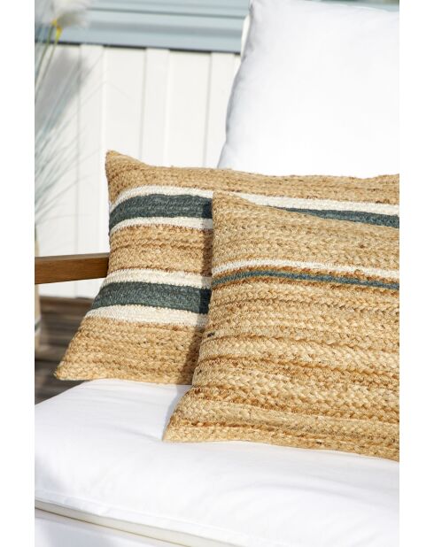 Coussin sumatra naturel/sauge - 80x38cm