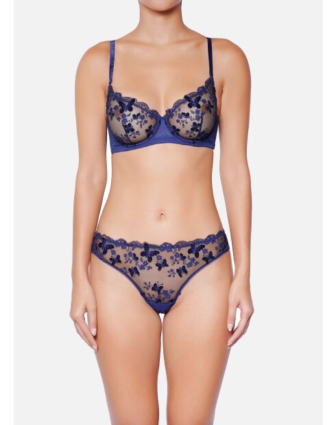 Soutien-gorge balconnet Papillon Marine