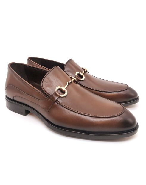 Mocassins en cuir Girano marron clair