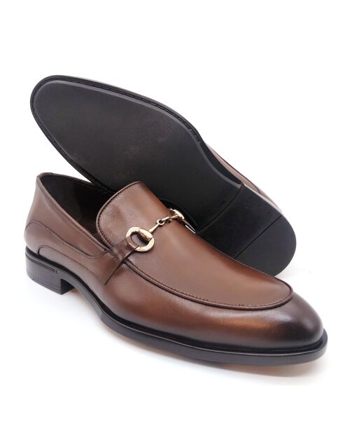 Mocassins en cuir Girano marron clair