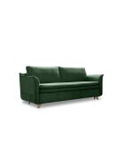 Incantevole divano convertibile Charlie Slim verde a 3 posti - 225x90x85 cm