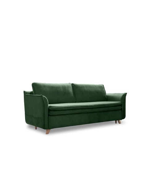 Incantevole divano convertibile Charlie Slim verde a 3 posti - 225x90x85 cm