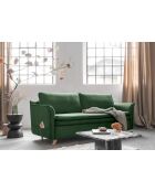 Incantevole divano convertibile Charlie Slim verde a 3 posti - 225x90x85 cm