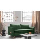 Incantevole divano convertibile Charlie Slim verde a 3 posti - 225x90x85 cm