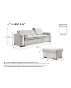 Beigefarbenes ausziehbares 3-Sitzer-Sofa von Groovy Miu, 235 x 95 x 92/82 cm
