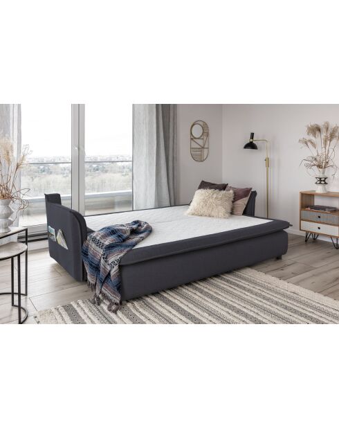 Charming Charlie antraciete converteerbare 3-zitsbank - 225x92x85 cm