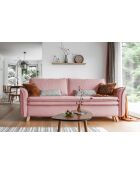Sofá convertible Charming Charlie Slim de 3 plazas, color rosa empolvado, 225 x 90 x 85 cm
