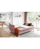 Sofá convertible Charming Charlie Slim de 3 plazas, color rosa empolvado, 225 x 90 x 85 cm