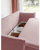 Sofá convertible Charming Charlie Slim de 3 plazas, color rosa empolvado, 225 x 90 x 85 cm