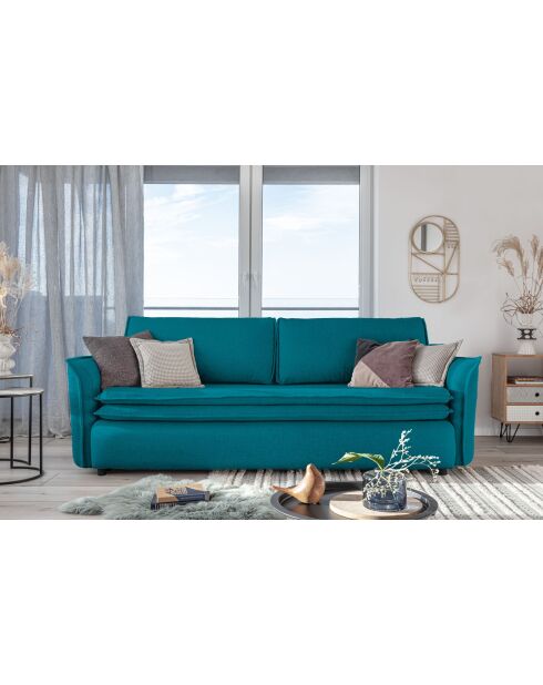 Charming Charlie 3-Sitzer-Ausziehsofa, 225 x 92 x 85 cm, Türkis