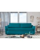 Sofá convertible Charming Charlie Turquesa de 3 plazas - 225x92x85 cm