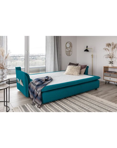 Charming Charlie 3-Sitzer-Ausziehsofa, 225 x 92 x 85 cm, Türkis