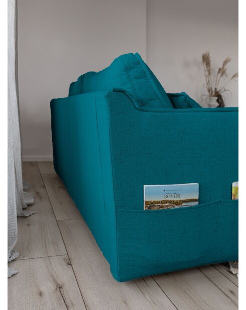 Charming Charlie 3-Sitzer-Ausziehsofa, 225 x 92 x 85 cm, Türkis