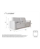 Lucky Lucy 2-zitsbank, converteerbaar, marineblauw, 168x88x90 cm