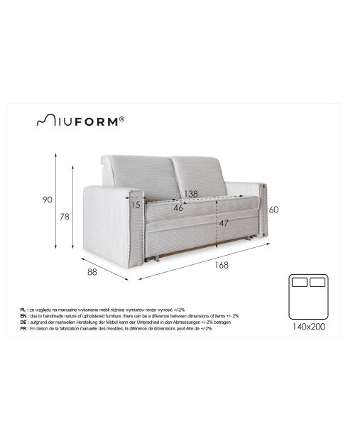 Divano convertibile Lucky Lucy a 2 posti blu marino - 168x88x90 cm