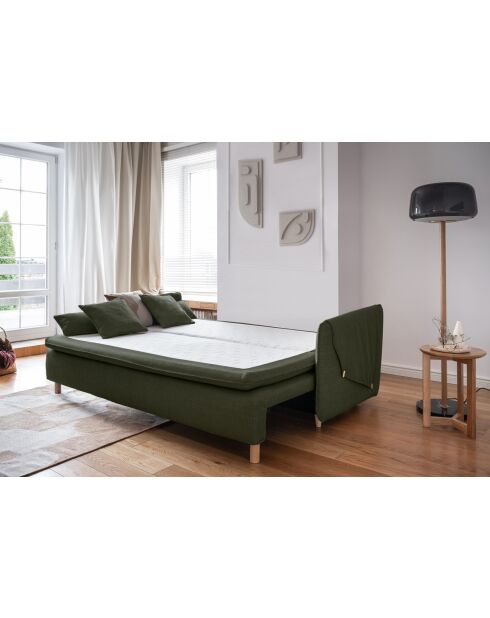 Canapé 3 Places Convertible Simon Olive- 207x90x85 cm
