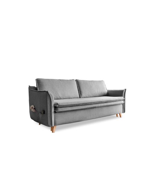 Charming Charlie Slim 3-Sitzer-Ausziehsofa, 225 x 90 x 85 cm, Grau