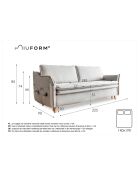 Charming Charlie Slim grijze converteerbare 3-zitsbank - 225x90x85 cm