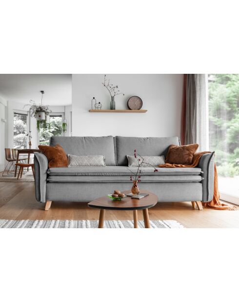 Charming Charlie Slim 3-Sitzer-Ausziehsofa, 225 x 90 x 85 cm, Grau