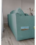 Charming Charlie 3-Sitzer-Ausziehsofa, 225 x 92 x 85 cm, Pastellblau