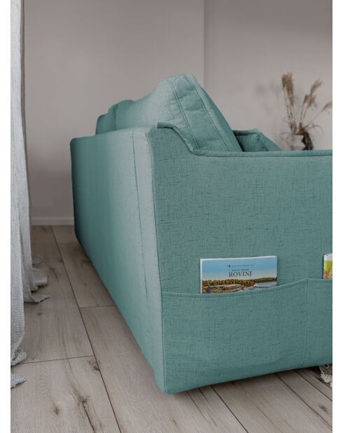 Charming Charlie 3-Sitzer-Ausziehsofa, 225 x 92 x 85 cm, Pastellblau