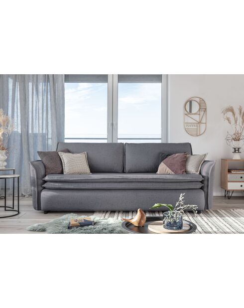 Sofá convertible Charming Charlie Grey de 3 plazas - 225x92x85 cm