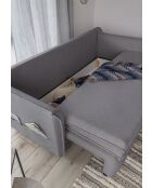 Sofá convertible Charming Charlie Grey de 3 plazas - 225x92x85 cm