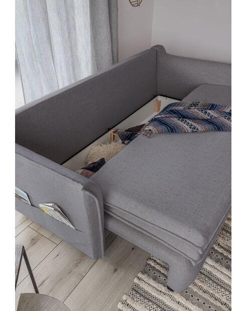 Sofá convertible Charming Charlie Grey de 3 plazas - 225x92x85 cm