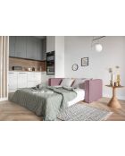 Sofá convertible Lucky Lucy de 2 plazas rosa empolvado, 168 x 88 x 90 cm