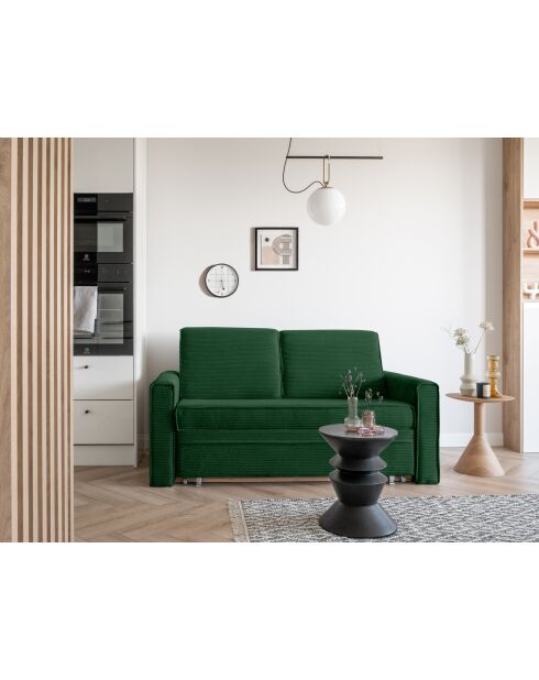 Divano convertibile Lucky Lucy a 2 posti verde bottiglia - 168x88x90 cm