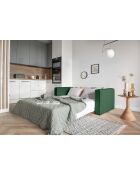 Divano convertibile Lucky Lucy a 2 posti verde bottiglia - 168x88x90 cm