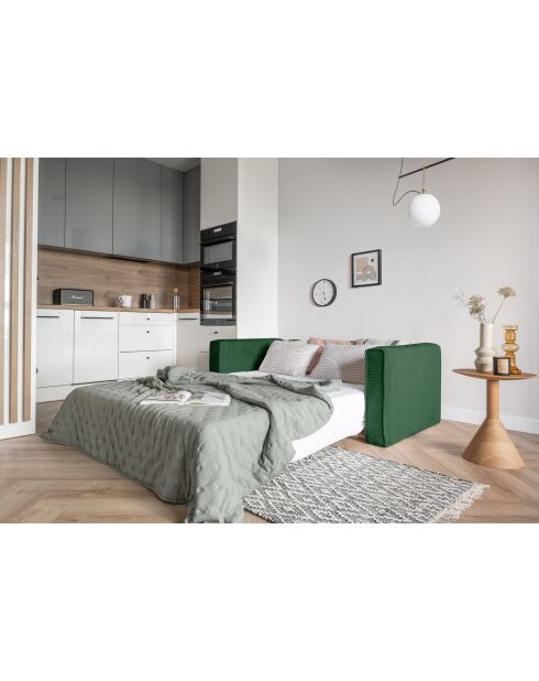 Divano convertibile Lucky Lucy a 2 posti verde bottiglia - 168x88x90 cm