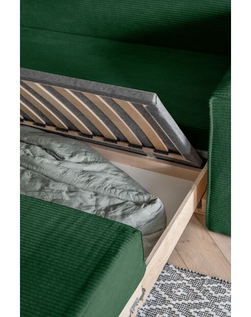 Divano convertibile Lucky Lucy a 2 posti verde bottiglia - 168x88x90 cm