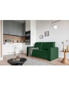 Divano convertibile Lucky Lucy a 2 posti verde bottiglia - 168x88x90 cm