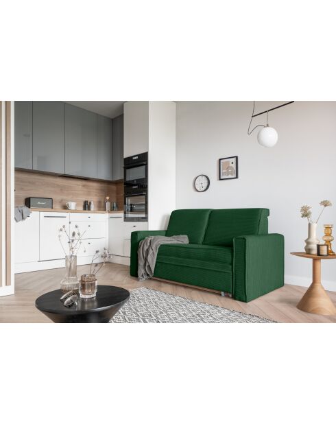 Divano convertibile Lucky Lucy a 2 posti verde bottiglia - 168x88x90 cm