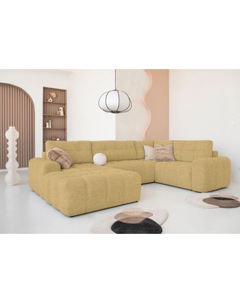 Lulu Ecksofa, U-förmig, links, 333 x 213 x 94 cm, gelb