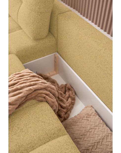 Lulu Ecksofa, U-förmig, links, 333 x 213 x 94 cm, gelb