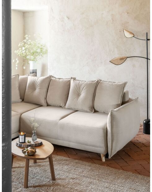 Divano angolare reversibile Lazy Lukka beige - 253x155x85 cm