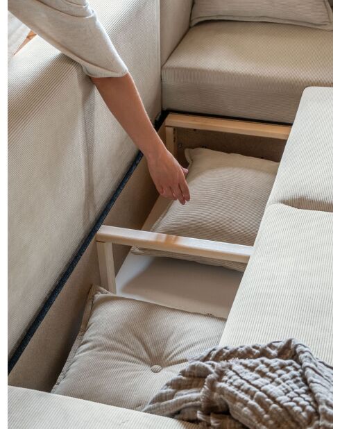 Divano angolare reversibile Lazy Lukka beige - 253x155x85 cm