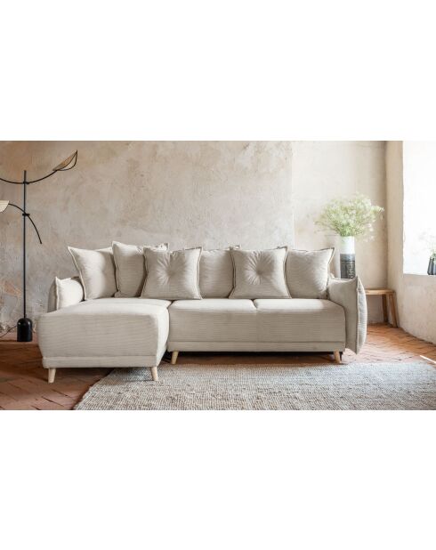 Divano angolare reversibile Lazy Lukka beige - 253x155x85 cm