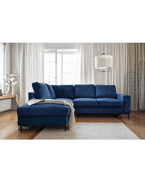 Ecksofa L, umwandelbar, linke Ecke, Lofty Lilly, Marineblau, 237 x 197 x 84 cm