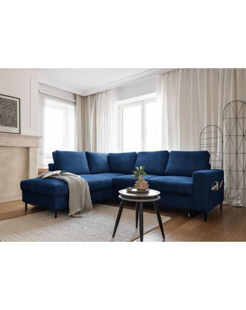 Ecksofa L, umwandelbar, linke Ecke, Lofty Lilly, Marineblau, 237 x 197 x 84 cm