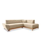 Omvormbare hoekbank 6pl Rechts Dazzling Daisy Beige- 253x190x77 cm