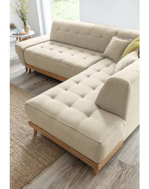 Omvormbare hoekbank 6pl Rechts Dazzling Daisy Beige- 253x190x77 cm