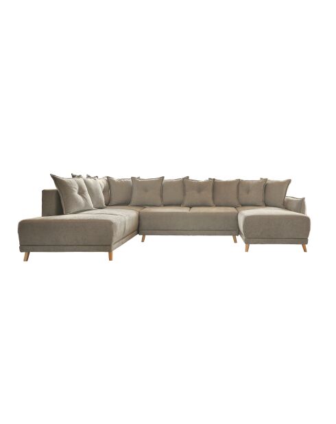 U-Ecksofa umwandelbar linke Ecke Lazy Lukka Taupe- 320x191x85 cm