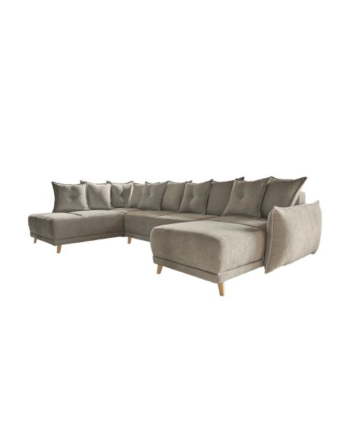 U-Ecksofa umwandelbar linke Ecke Lazy Lukka Taupe- 320x191x85 cm