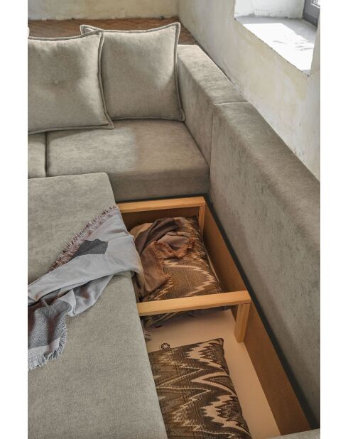 U-Ecksofa umwandelbar linke Ecke Lazy Lukka Taupe- 320x191x85 cm